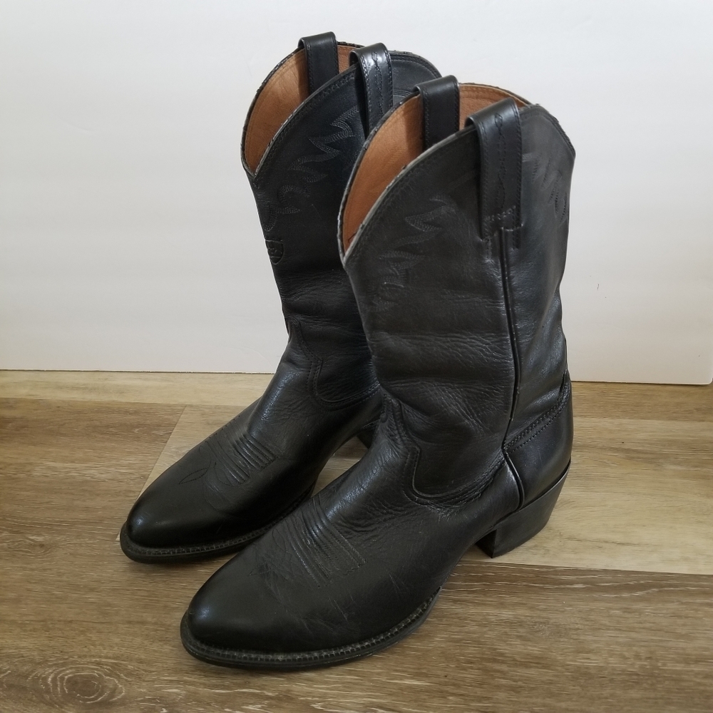 Ariat Black Leather Cowboy Wester Boots Size 12D